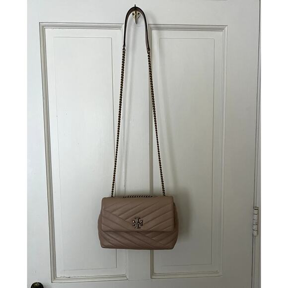 Tory Burch Small Kira Chevron Convertible Shoulder Bag - Devon Sand - Picture 12 of 13